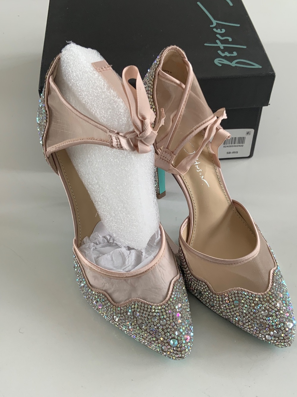 Blue by Betsey Johnson Blush Crystal-Embellished Heel
